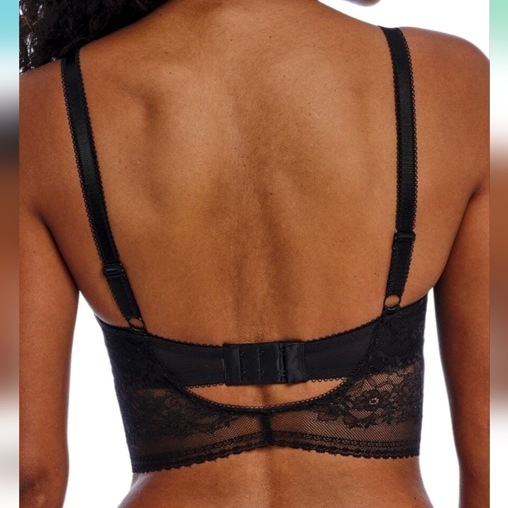 Beautiful Freya Women's Sydnie Underwire Longline Bra Black US 34D New w/ Tags! - Picture 4 of 5